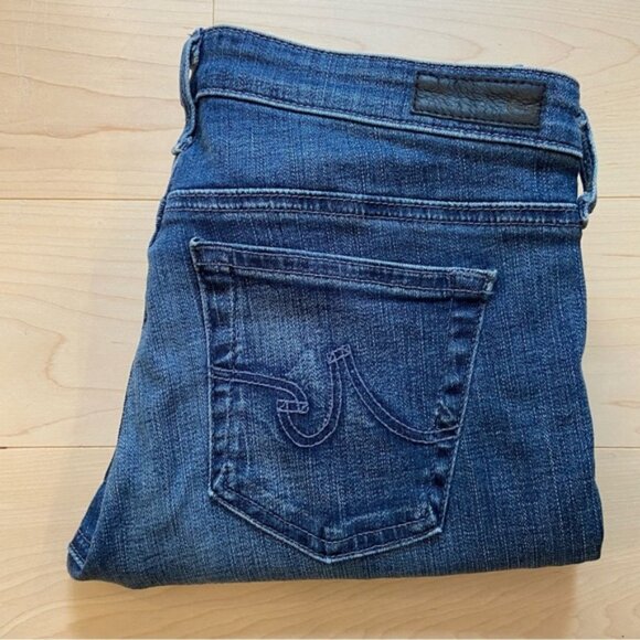 AG Adriano Goldschied The legging super skinny blue stretchy soft denim short 28 - Picture 3 of 9